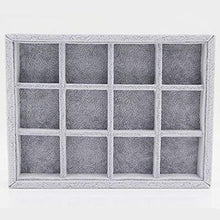 Haucy Scatola portaoggetti per gioielli, con 12 piccole griglie, 20 x 15 x 3 cm