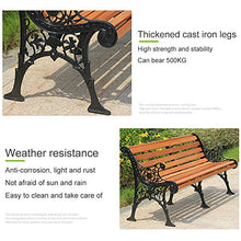 Outdoor furniture Grande panchina da Giardino per Esterni, panchina da 150 * 58 * 76 cm con doghe in Legno massello e Struttura in ghisa, panchina per mobili da Esterno Resistente alle intemperie