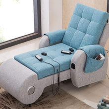 HYYQG Poltrona Letto Singolo,Soggiorno Divano Pigro Poltrona con Schienale Alto Altoparlante Bluetooth MP3 Massaggio A Vibrazione Cuscino da Giardino per Esterni Sedile, Blue