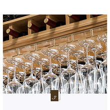 Wine Rack Portabottiglie Appeso portabottiglie da Vino, Laminato in Legno massello Naturale, Recinzione rialzata per Evitare la Caduta, portabicchieri in Ferro battuto Resistenti alla Vernice