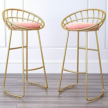 ZEH Sedia da Pranzo, tappezzeria bracciolo, seggiolone, Sgabello Sgabello da Bar Nordico con Schienale e poggiapiedi, Imbottito, Struttura in Ferro, a Colazione FACAI (Color : 65cm, Size : 65Cm)