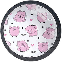 Cuore rosa di amore del modello sveglio dei maiali Pomelli per Porta Set di 4 Pomelli per Mobili Manopole per Cassetti Cucina Armadio Vetro