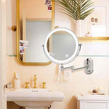 BJH Specchio per Il Trucco con luci dimmerabili Specchio da Bagno a Parete con ingrandimento in Acciaio Inossidabile Touch Screen da Barba in Camera da Letto
