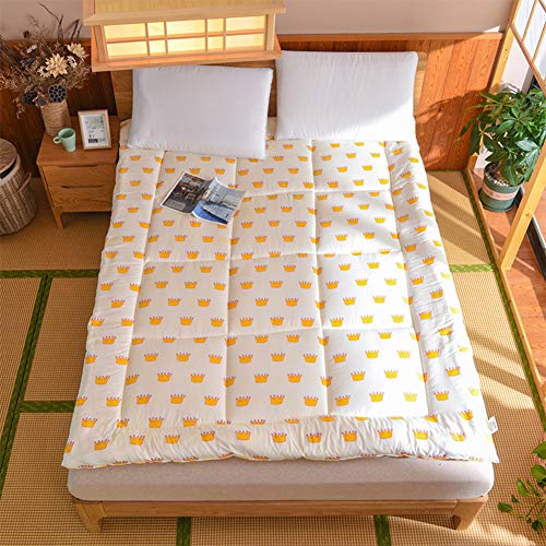 Nileco Coperchio per Materasso in Cotone Queen Size,Dormire Materasso Trapuntato Addensare Tatami Tappetino Pieghevole Rotolo da Letto Giapponese Materasso Futon-i 100x200cm(39x79inch)