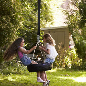MoKo Kit Cinghie per Altalena, 2 Cinghie Amaca da 2000 Libbre Cinturo a 5 Piedi con Moschettoni Cinghia da Altalena per Installazione Rapida e Facile Adatto a Tutti Tipi di Altalenae - Nero