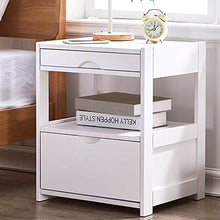 Comodino Comodino Mobili Accent Tabella di estremità del Torace Facile Pull Tessuto Bins Organizzatore unità for Camera Mini Legno Comodino con cassetti può Essere posizionato sullo Studio, Camera da