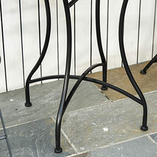 Outsunny Tavolino da Giardino in Metallo e Ceramica, Tavolo da Esterno per Terrazzo o Balcone, Ф60x71cm, Nero