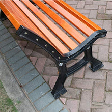 Panca da giardino con posti a sedere all'aperto, seduta a doghe di legno in plastica anticorrosione resistente alle intemperie panca in ghisa, panca da balcone a 2-3 posti con schienale