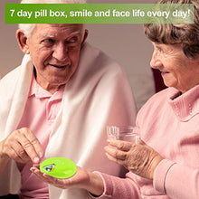 Portapillole Settimanale Contenitore per Pillole a Disco Rotante a 360 ° Dispenser di Pillole Settimanale Portatile 2 Pezzi