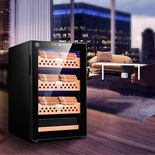 Humidor Cigar Cooler Humidor Built-in Cedar Wood Armadio per sigari a Tre Strati a Temperatura Regolabile Armadio idratante può ospitare 400 superfici Decorative in Acciaio inossid