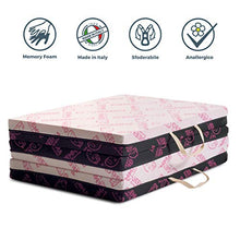 GEEMMA s.r.l. Materassino MEMORY 90x200 Cm pieghevole Futon Alto 11 Cm che piegandosi, diventa anche comoda seduta. Tessuto Anallergico sfoderabile e lavabile.