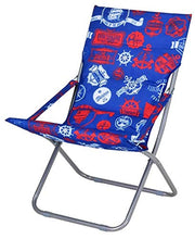 Enrico Coveri Mare Sedia Sdraio Moderna Canapone Pieghevole in Acciaio E Tessuto con Fantasia Marina, Ideale per Giardino, Esterno e Mare (Blu/Ros)