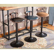 Sedia da Pranzo con Sgabello Posteriore Alto,Pu Leather Round Bar Stool Rest Height Regolabile Swivel Pub Sedia Home Kitchen Bar Sgabello con Footrest