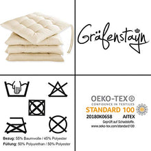 Gräfenstayn® Set di 4 Cuscini di Seduta 40x40x3cm con Cinghie di ritenzione per Interni ed Esterni con Guarnizione Oeko-Tex - (Crema)