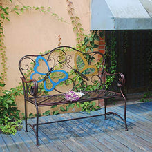 household products Sedia a Farfalla retrò in Ferro battuto per Il Tempo Libero, Sedia Doppia da Giardino per Cortile Esterno, Panca con Schienale in Metallo antiruggine per terrazza