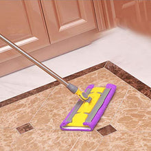 SSAYY Mop Mop Piatto Maniglia in Acciaio Inossidabile più Panno in Microfibra Morsetto Asciugamano Piastrella per Pavimenti in Legno Famiglia Rotante Scopa A 360 Gradi