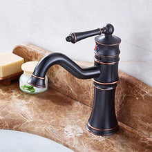 HYY-YY Bacile in Bronzo Nero Bacino Caldo e Rubinetto Fredda di Rame Bagno Rubinetto di lavabo può Essere ruotato Bella Pratico