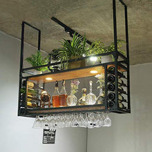 Portabottiglie Da Soffitto Con Porta Bicchiere Da Vino Portabottiglie Da Parete Scaffale A Soffitto Appeso Cucina Bar Legno Appeso In Metallo Porta Calice Portabottiglie