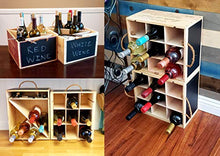 Porta bottiglie di vino in legno multiuso con manici in corda