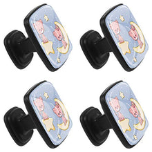Home Modern - Set di 4 pomelli quadrati per armadietti da cucina, credenze, mobili, mobili, cassetti, cassettiera, cassettiera, motivo: orso blu