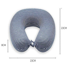 LBLQWE Cuscino a Forma di U, Memory Foam per Massaggio, Collo Rimovibile a 360 °, Spalla, Supporto per Dormire, Supporto per Laptop, Adatto per Aerei da Viaggio-Blue