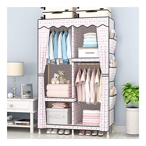 Guardaroba Armadio Semplice Panno Armadio Solid Baby Baby for Bambini Legno Piccolo Singolo Dormitorio Camere da Letto Gabinetto Armadio XINYALAMP (Color : B)