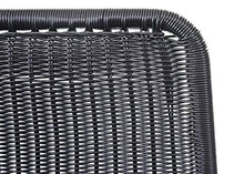 Mendler Set 2 sedie HWC-F90 polyrattan WPC 92x46x43cm - Nero