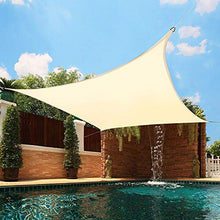 CH-GTJ Tenda A Vela, Tenda Parasole Esterno Rettangolare, Telo da Sole in HDPE, Anti-Raggi UV, Parasole per Esterni, Giardino, Cortile,Lightbeige,6X6m
