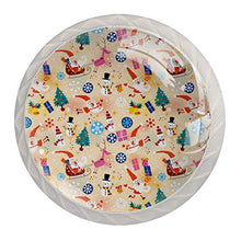 Maniglie per cassetti Manopole per cassetti Manopole rotonde Confezione da 4 per armadietto, cassetti, cassettiere, cassettiere ecc - Cartoon pattern di Natale
