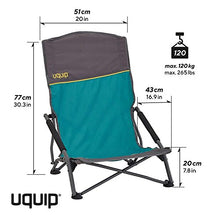Uquip Sandy XL - Sedia a Sdraio Pieghevole con Schienale Alto, con Braccioli, carico Max di 120 kg