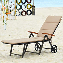 KJGHJ Sedia pieghevole per piscina all'aperto in alluminio rattan sedia reclinabile con ruote