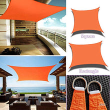 CH-GTJ Tenda A Vela Parasole Rettangolare, Telo da Sole Esterno Vela Ombreggiante in HDPE, Impermeabile Antivento Protezione UV per Giardino Terrazza Campeggio,Arancia,5X7m
