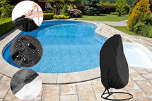 Silvotek Copertura per Sedia sospesa - Impermeabile Copertura Poltrona sospesa da Giardino con Orlo con Coulisse Resistente, Copertura per Sedia a Dondolo sospesa 210D Oxford (Nero-115cm D x 190cm H)