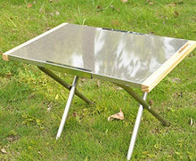 YAMMY Tavolo da Campeggio Pieghevole Tavolo in Acciaio Inossidabile Resistente alla Temperatura Tavolo da Barbecue Portatile Tavolo da Picnic con Borsa (Sedia)