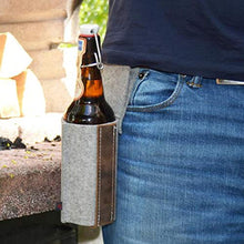 ebos Fondina per Birra | portamaterie per Birra, portamaterasso, Porta Bottiglia, portabottiglie | in Feltro di Lana Naturale al 100% e Vera Pelle | Fatto a Mano