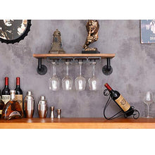 Portabicchieri da Vino Portabottiglie da Parete Portabicchieri da Vino Portabicchieri da Appendere Portabicchieri in Ferro Dorato Design Moderno Bar Cucina Mensola in Vetro Nero