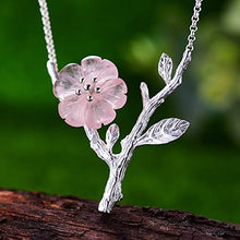 Baoxiaohed Collana in Argento Sterling, 925 Sterling Argento Temperamento Pianta Fiori Rosa Collana di Fiori alla Moda Tinta Unita, Adatta per La Festa della Mamma, Festa, Compleanno E Anniversario