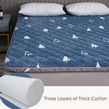Huan Futon Materasso Futon Addensare Morbida Piano Pieghevole Portatile Materasso, Doppio futon Giapponese, Giapponese Tatami Rotolo Mat Pieghevole Materasso-Blue (Size : 150cmx190cm)