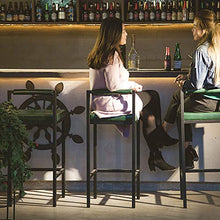 HMM retrò Moderno Sgabelli Bar Sgabello da Bar Verde Scuro Sedie da Bar Square Sedie da Pranzo Similpelle Seduta Imbottita Gambe in Metallo per Casa Cucina E Ristorante/65cm