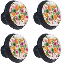 Fiore tropicale Dragon Fruit Orange Pomelli per Porta Set di 4 Pomelli per Mobili Manopole per Cassetti Cucina Armadio Vetro