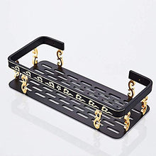 JKCKHA Northern Europe. Bella Retro Doppio Strato d'oro/Lega di Alluminio Nero Drill Hole Bagno Hotel Bathroom Stand/Multifunzione Shelf