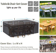 WYYL Copertura Tavolo Esterno, Copertura per Mobili da Giardino, Resistente allo Strappo, Tessuto 420D Oxford Quadrato Protezione Cover, Rettangolare, Impermeabile, Antivento, Anti-UV