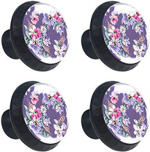 Fiore abbozzato Pomelli per Porta Set di 4 Pomelli per Mobili Manopole per Cassetti Cucina Armadio Vetro