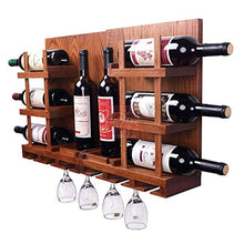 PZW Cremagliera Del Vino Semplice e Creativa Portabottiglie in Legno Massello Stile Semplice Appeso a Parete Portabottiglie per Vino Decorazione Bar Caffetteria