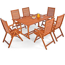 Deuba Set Unikko 6+1 sedie Schienale Alto e Tavolo in Legno d' eucalipto Certificato FSC® 7 pz Legno dinette da Giardino