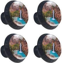 Pietre attuali a cascata Pomelli per Porta Set di 4 Pomelli per Mobili Manopole per Cassetti Cucina Armadio Vetro