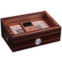 FxsD Cigar Box, Piano Dipinta Texture Trasparente Glass Window, Professionale Insect-Proof Melanzana, Legno di Cedro, Sigaro umidificatore, con igrometro e umidificatore ## (Color : A)