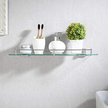 KES Mensola Bagno Vetro Mensola da Muro, Mensola Doccia in Vetro Temperato Acciaio Inox Spazzolato, A2420A-2