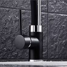 Faucet-4456 Rubinetto della Cucina LED, Ponte Nero Mount, Rotazione Foro Singolo Estrarre 3 Diversi Colori Chiari LED
