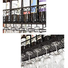 Portabottiglie in metallo Portabottiglie in ferro Portabottiglie a testa in giù Inserto in vetro Portabottiglie da appendere Portabicchieri alto creativo Porta bicchieri (Dimensioni: L100 * L25cm)